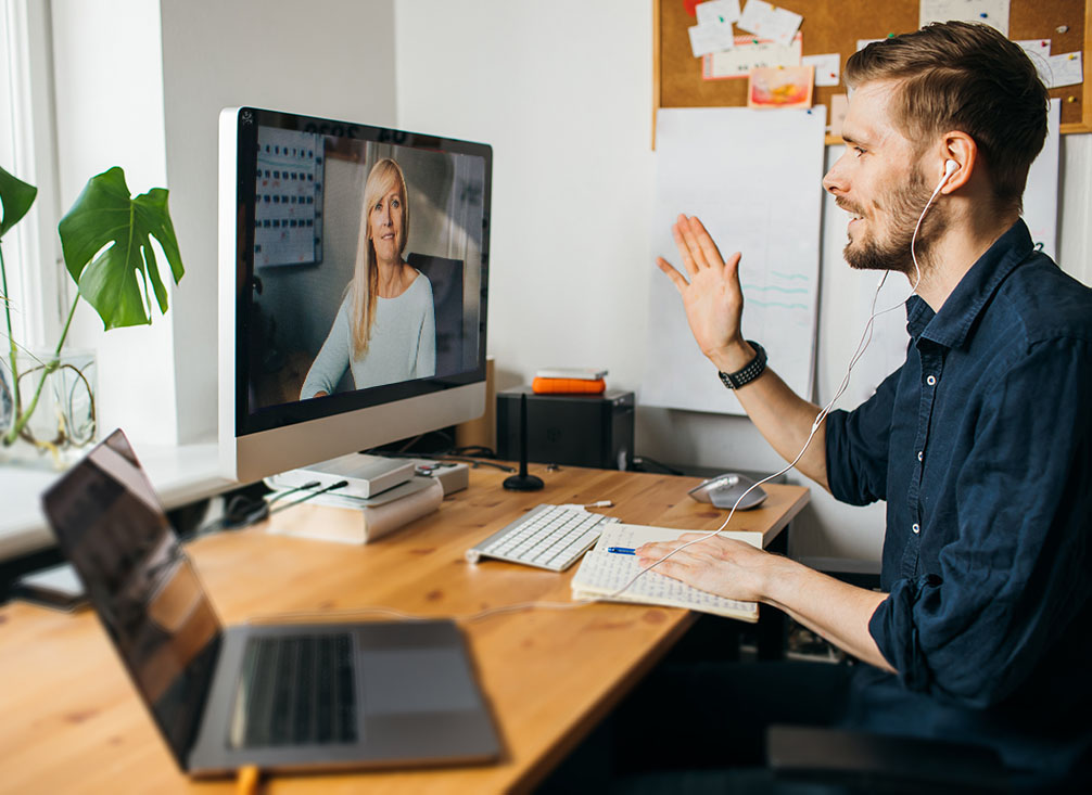 Business,Video,Conferencing.,Young,Man,Having,Video,Call,Via,Computer
